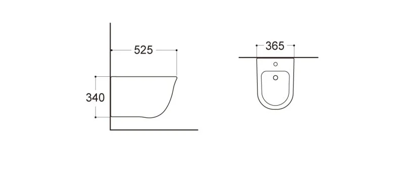 Биде подвесное AQUATEK КЛАССИК AQ1160-00, 525*365*340 мм, цвет белый