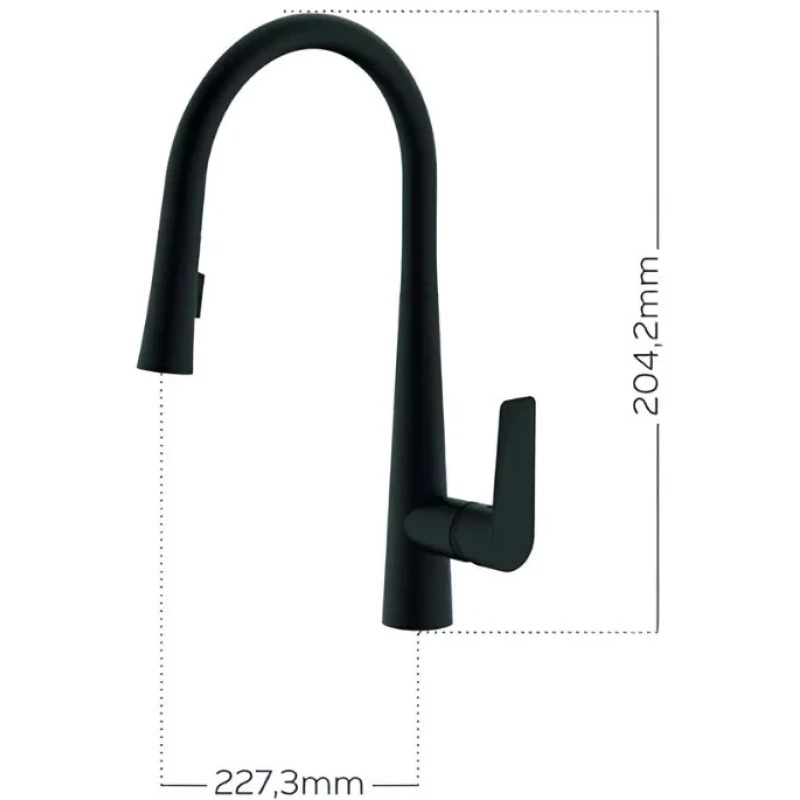 CREAVIT Смеситель для мойки спиральный ЧЕРНЫЙ MF8858S