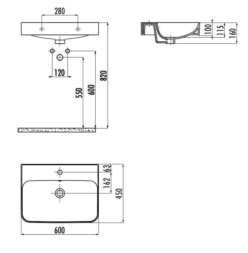 CREAVIT Раковина мебельная PD060-00CB00E-0000