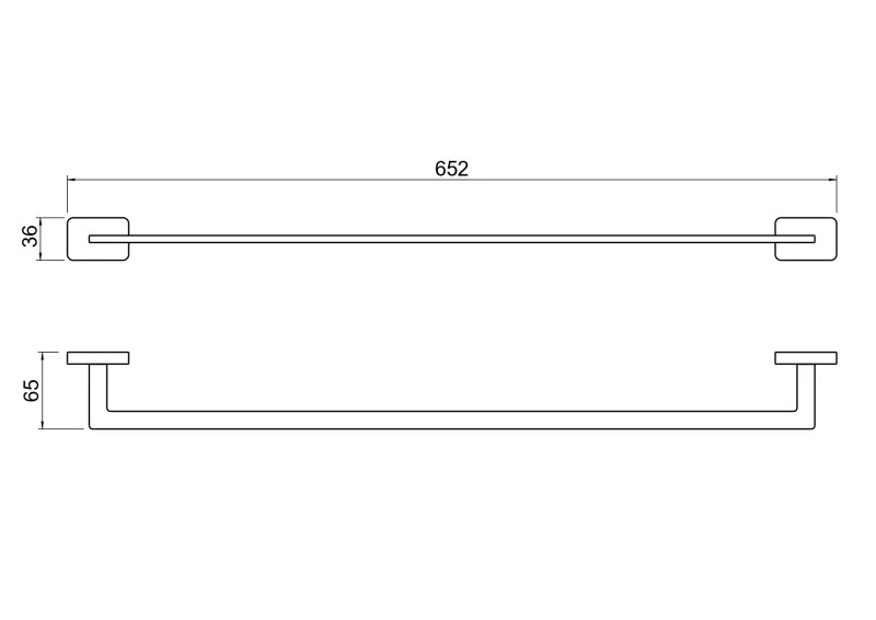 Полотенцедержатель 600 мм AQUATEK, матовый черный AQ4314MB ЛИБРА