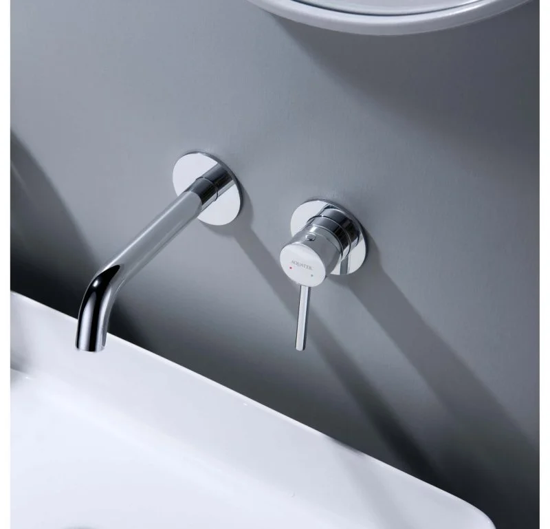 Смеситель для раковины настенный 2 отв. (внешняя и скрытая часть) AQUATEK AQ1313CR ЕВРОПА
