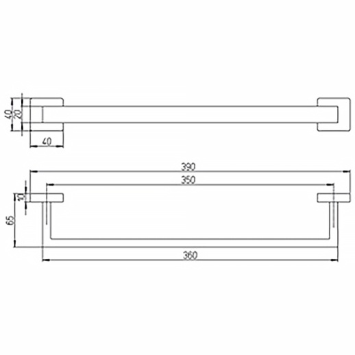 Держатель для полотенец PAINI 84CR001 Dax-R 350 мм., хром (CR)