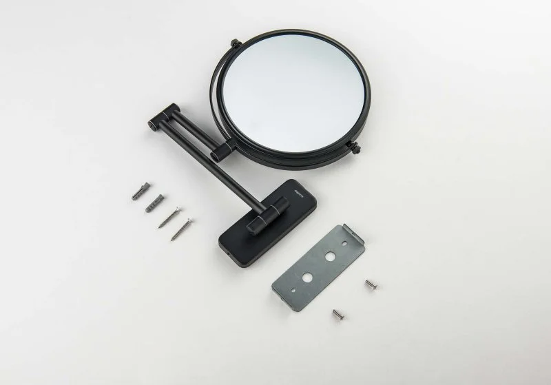Зеркало косметическое настенное 5х AQUATEK, матовый черный AQ4911MB