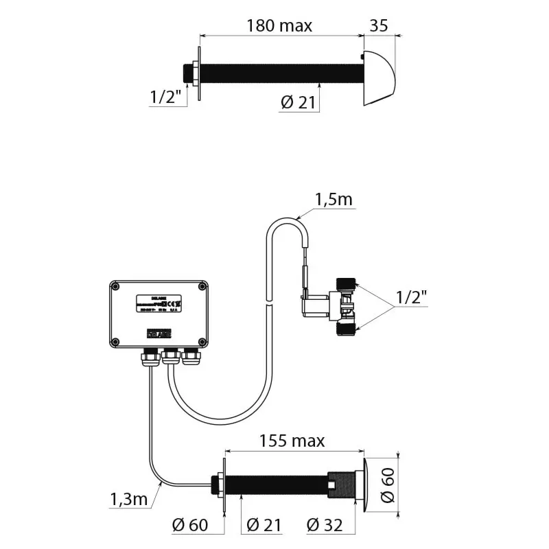 Душевой комплект DELABIE TEMPOMATIC 452159