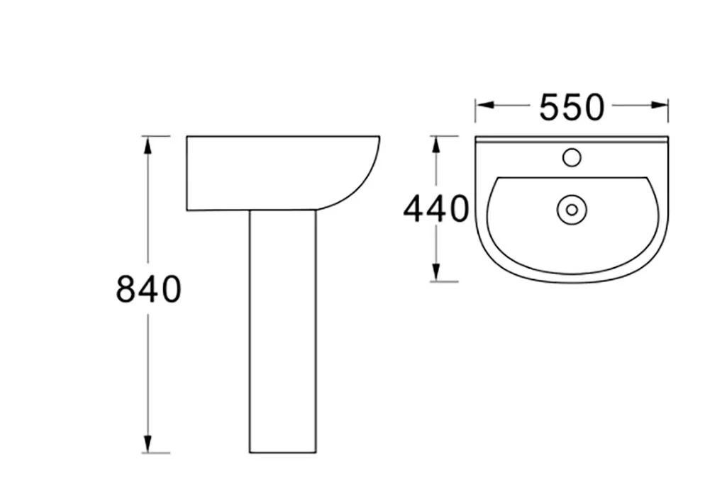 Пьедестал для раковины AQ5422-00 180*170*695, белый