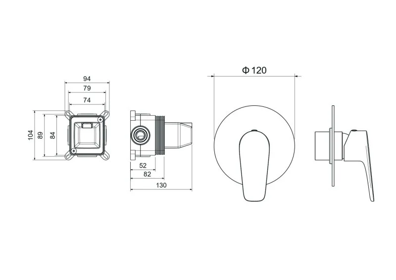 Смеситель для душа (внешняя и скрытая часть) AQUATEK AQ1166CR БЕТТА