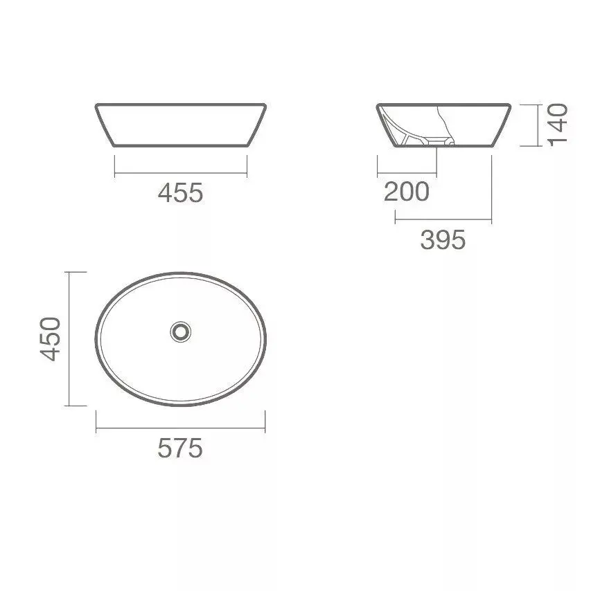 Раковина накладная керамическая Sanitana SOFT 57 S10015837100000