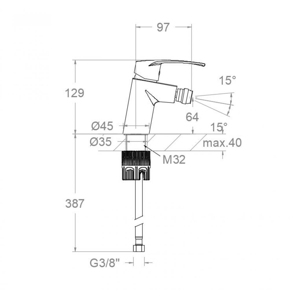 Смеситель для биде NEW FLY 570321NM черный