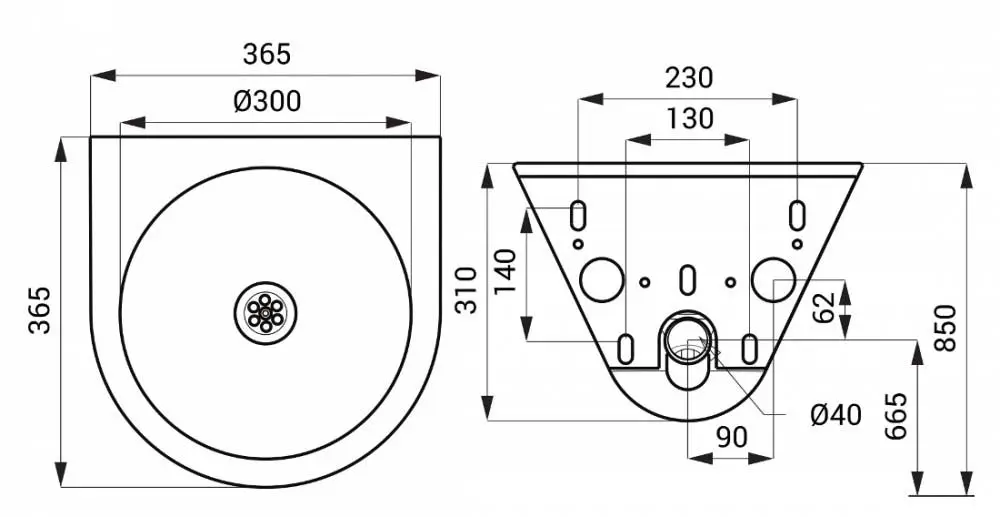 Металлический подвесной умывальник Sanela 73690 (SLUN 69)