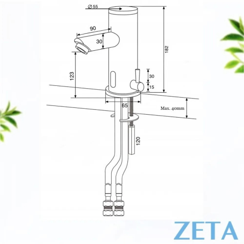 Сенсорный смеситель с регулировкой температуры ZETA DW-0044