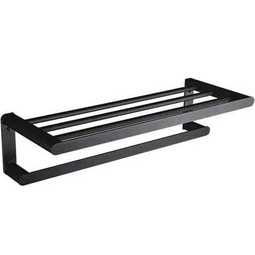 Полка для полотенец из алюминия Capri черная Nofer 16223.N