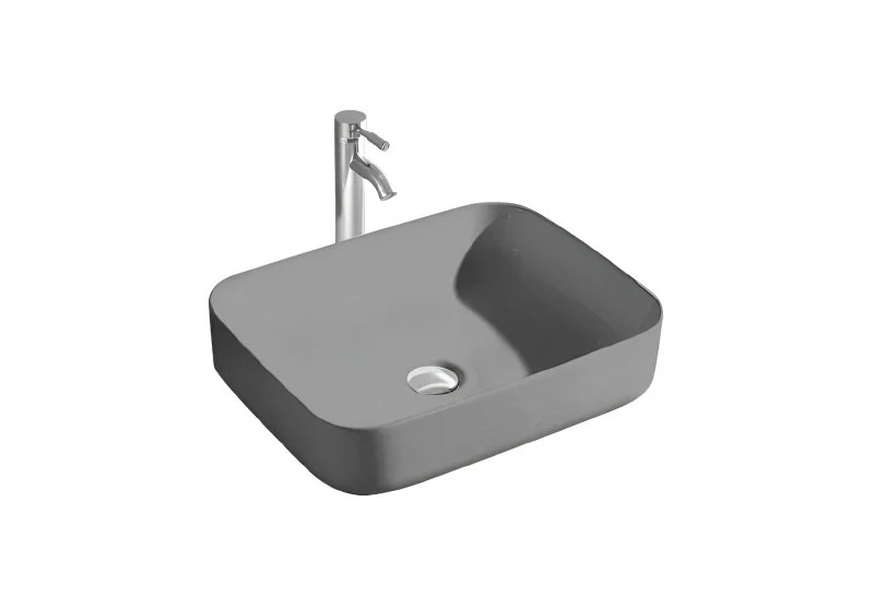 Раковина накладная для установки на столешницу AQUATEK ВЕГА AQ5515-MG 500*390*130, матовый серый