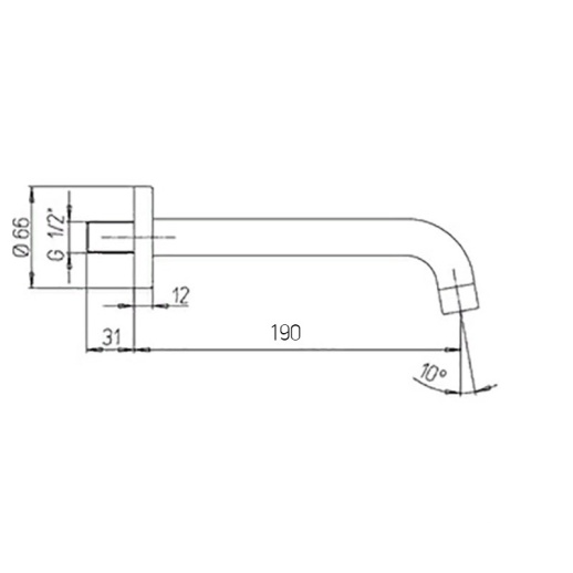Излив PAINI 78CR207CAN19 Cox 190 мм. встраиваемый, хром (CR)