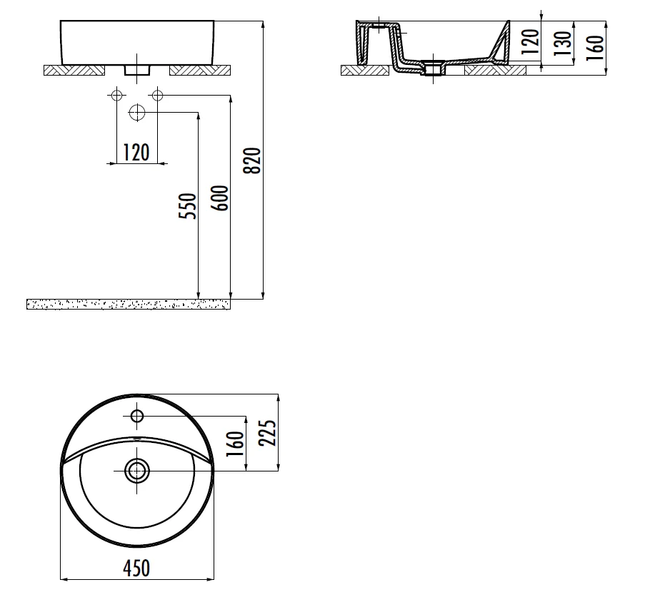 CREAVIT Раковина (45 см) NC046-00CB00E-0000