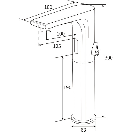 Смеситель для раковины beWash Photocell BWAM1BH8038 Черный матовый