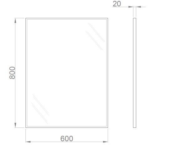 Зеркало 800*600 с рамкой из стали белой Nofer 08052.W