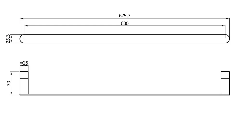 Держатель для полотенец Verona золотой 600 мм Nofer 16870.60.G