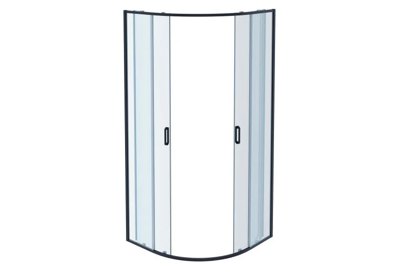 AQ ARI RO 09020GM Душевой уголок 1/4 круга, двери раздвижные 900x900x2000, профиль оружейная сталь