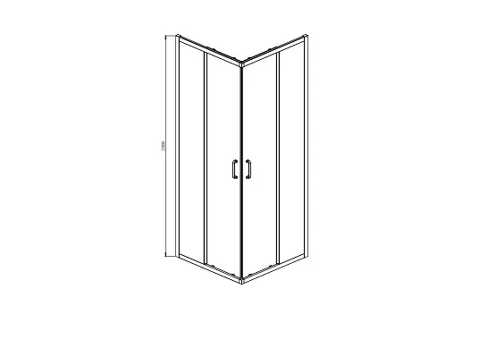 AQ ARI KV08020BL Душевой уголок квадратный, двери раздвижные 800x800x2000 профиль черный