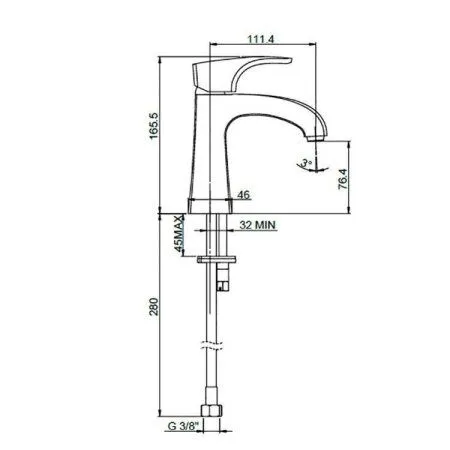 ANCRSET43V1BR Комплект смесителей Paini Angel 3в1, для раковины и ванны с душевым комплектом, хром