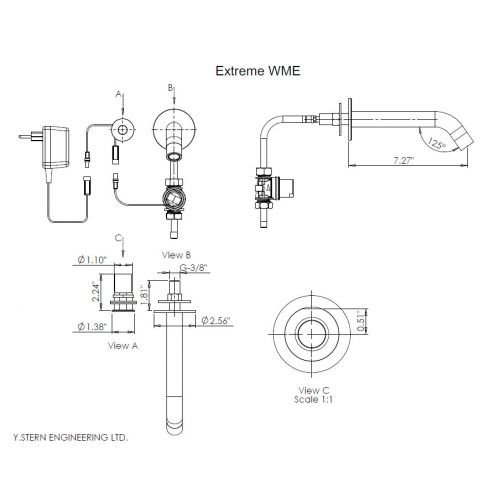 STERN Extreme WM E 340200 Настенный бесконтактный кран для раковины (хром)