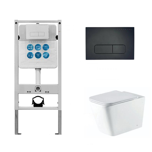 Инсталляция HYDROSMART 07801.N + Панель смыва HYDROSMART 07811.N + Унитаз Nofer ARLES 23040 белый