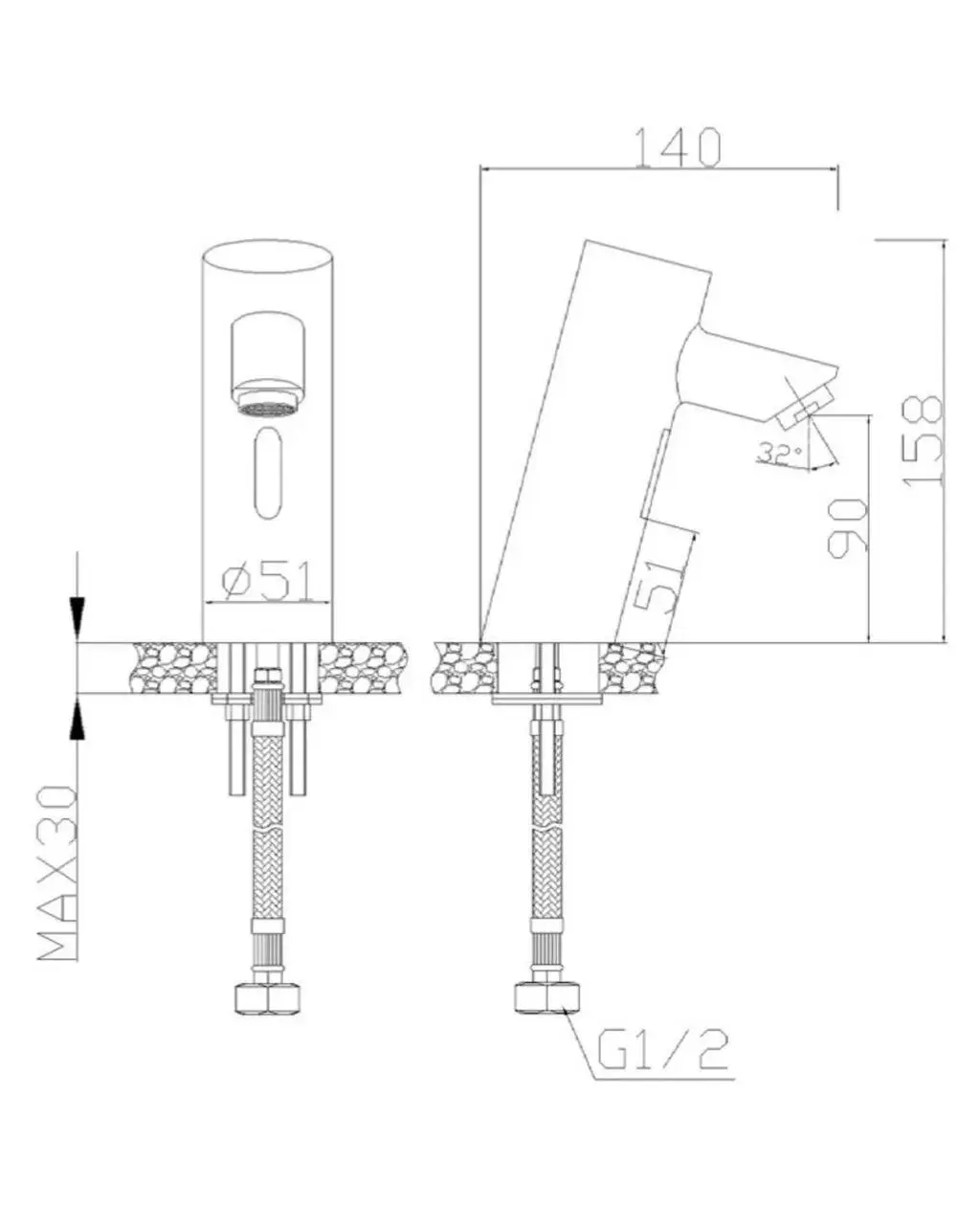 Автоматический кран для раковины Nofer 07261.B