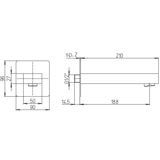 Излив PAINI Grazia 21PZ430PL, черный брашированный PVD (PZ)