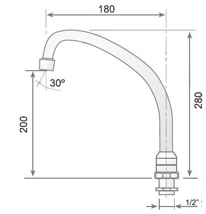 Излив настольный поворотный Idral H-200