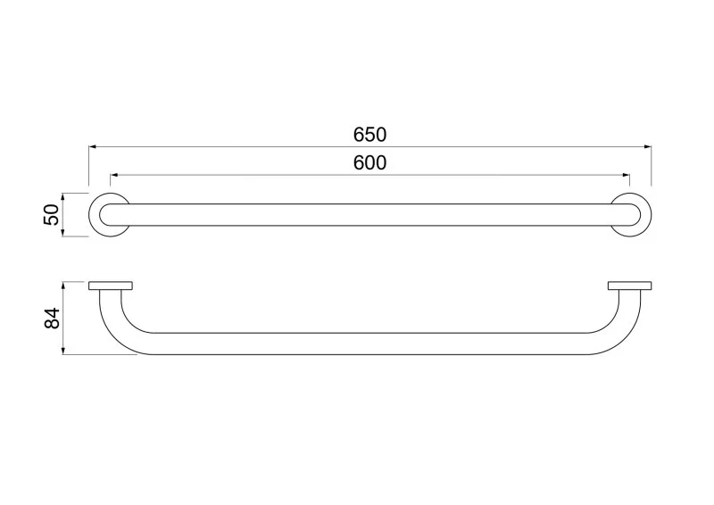 AQ4996BG поручень 650 мм, шлиф. золото
