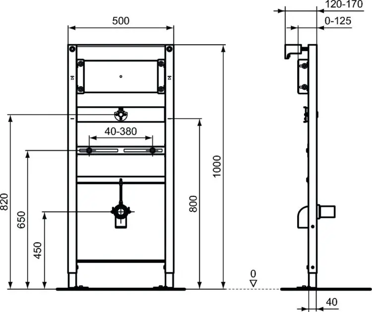 Универсальная рама для монтажа писсуара Ideal Standard PROSYS R016367
