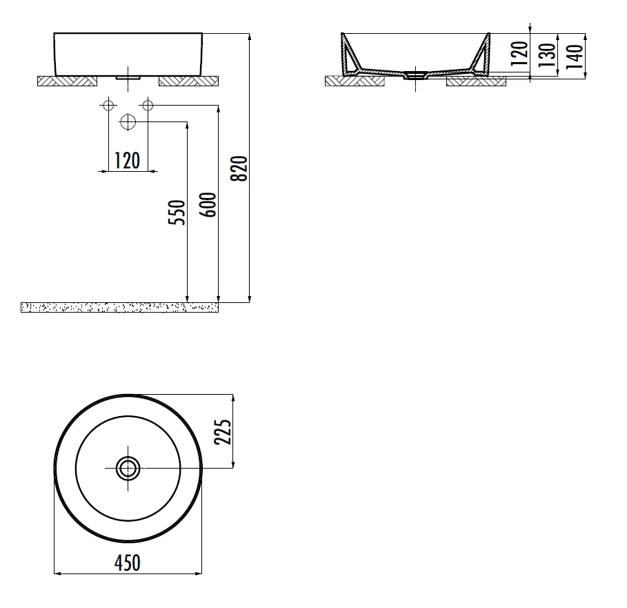 CREAVIT Раковина (45 см) NC045-00CB00E-0000