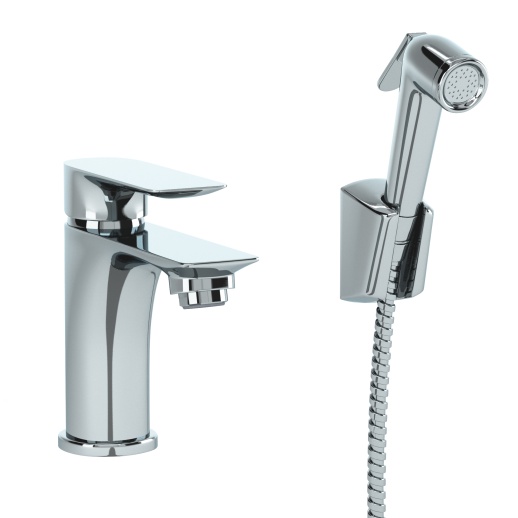 Смеситель для раковины PAINI Garda 76CR205/574 с гигиеническим душем, хром (CR)