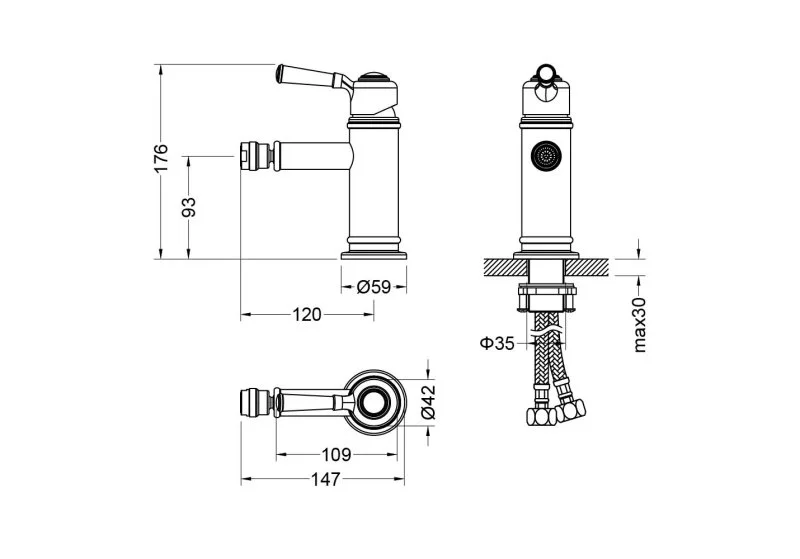 Смеситель для биде AQUATEK AQ1518CR КЛАССИК
