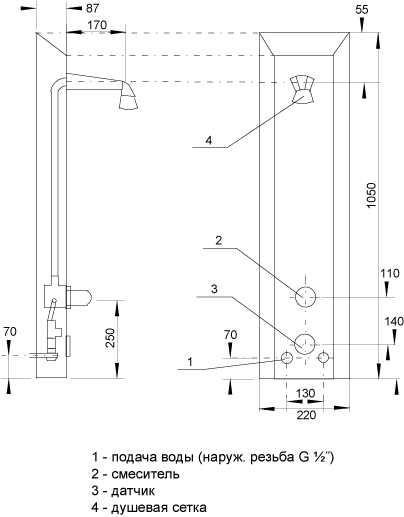 Душевая панель Sanela 92021 (SLSN 02E)