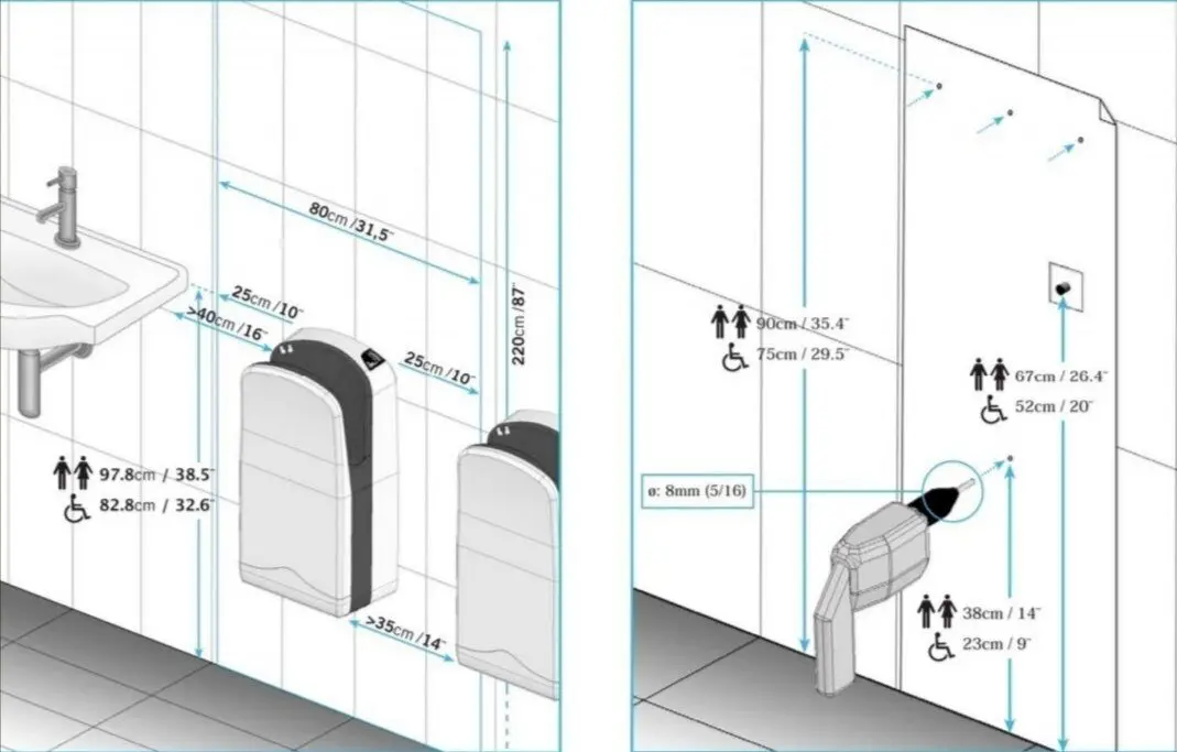 Сушилка для рук V-JET автоматическая 1760 W Белая Nofer 01303.W