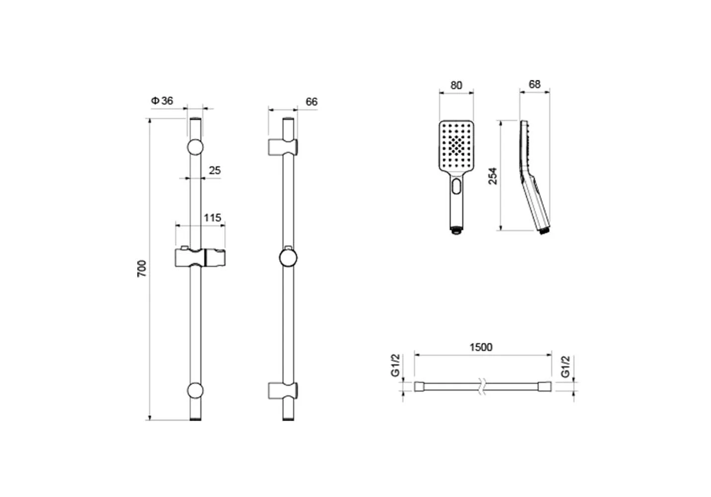 Комплект для ванны Aquatek Лира AQ1431CR 3 в 1