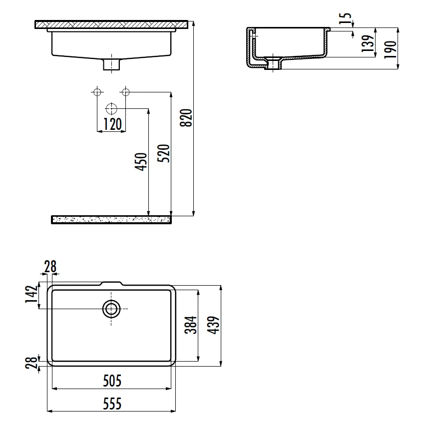 CREAVIT Раковина TP738-00CB00E-0000 (38x51 см)