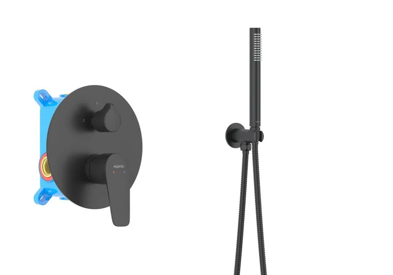 Set 3 в 1 душевой комплект AQUATEK, матовый черный AQ1172MB БЕТТА