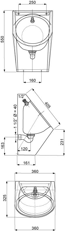 Писсуар Sanela 91070 (SLPN 07)