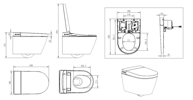 CREAVIT Унитаз подвесной безободковый WQ320-11CB00E-0000