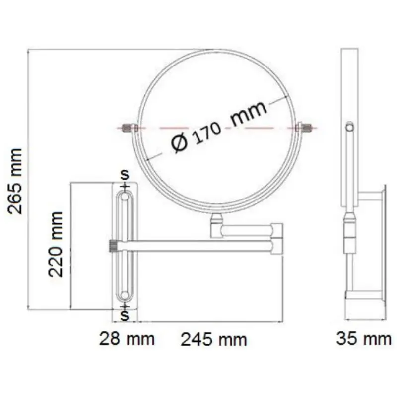Косметическое зеркало x 3 Mediclinics Medisteel AI0170C