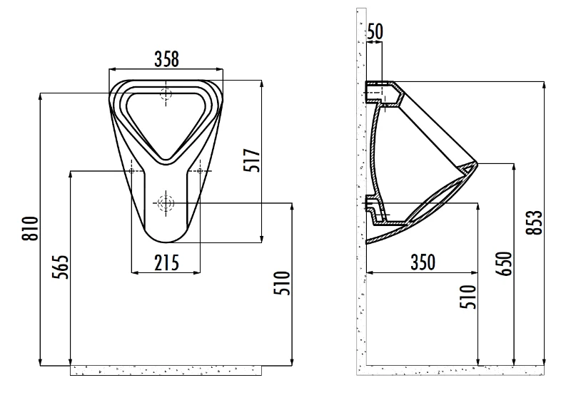 CREAVIT Писсуар TP630-00CB00E-0000