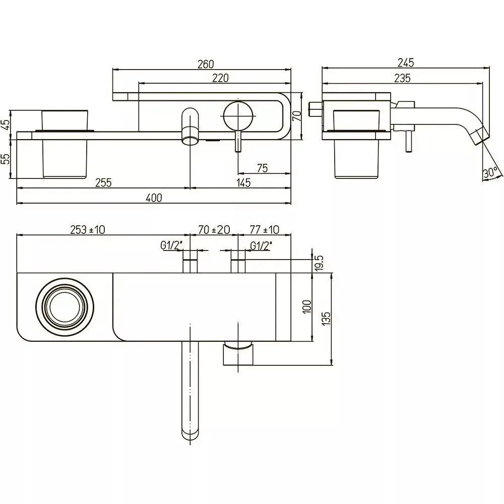 Смеситель для раковины Paini Pad PDCR208BO