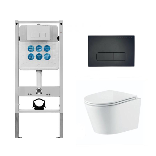 Инсталляция HYDROSMART 07801.N + Панель смыва HYDROSMART 07811.N + Унитаз Nofer Nantes 23013