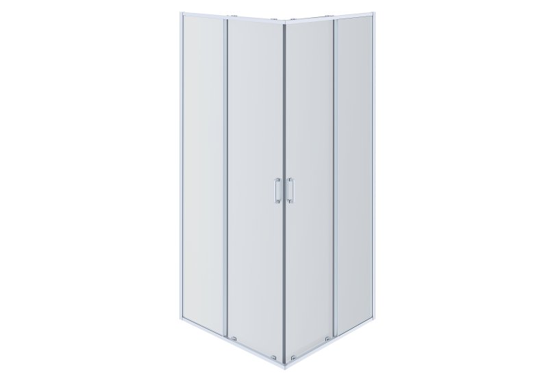 AQ NAA 1142-80 Душевой уголок квадратный, двери раздвижные 800x800x2000 профиль хром