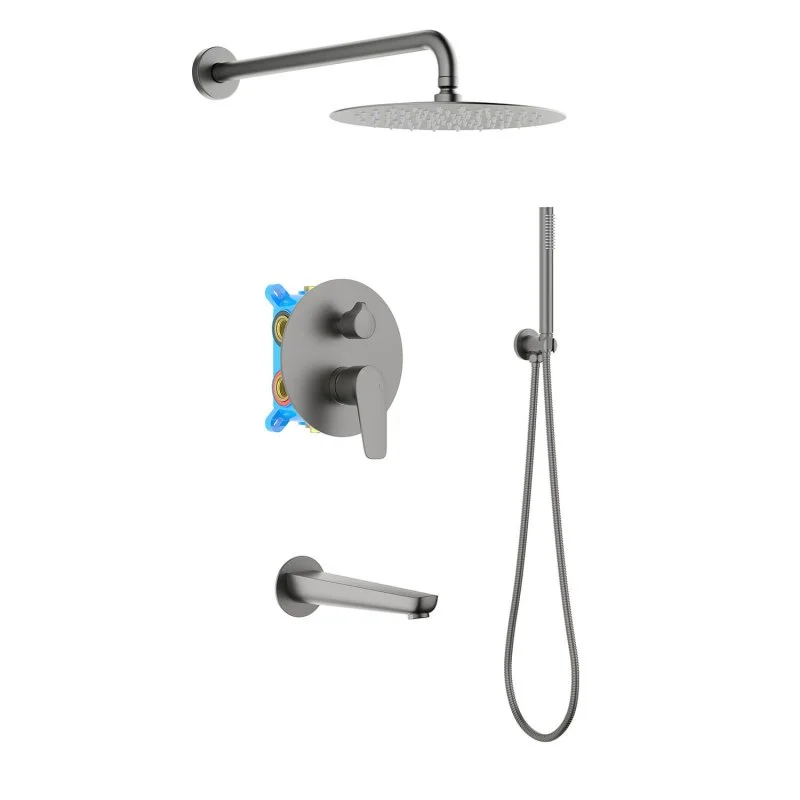 AQ1173BGM БЕТТА Set 4 в 1 душевой комплект, оружейная сталь