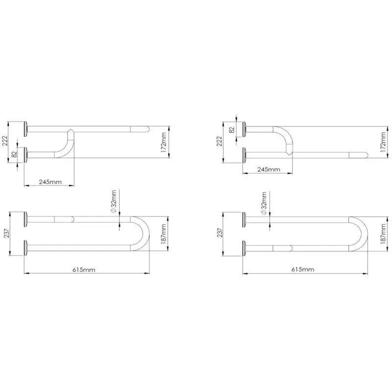 Поручень 61,5 см Mediclinics BFD600C
