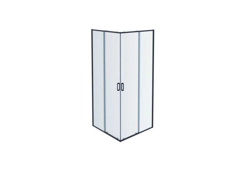 AQ ARI KV08020BL Душевой уголок квадратный, двери раздвижные 800x800x2000 профиль черный