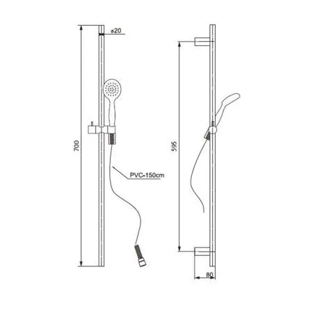 ANCRSET32V1BR Комплект смесителей Paini Angel 2в1, для ванны с душевым комплектом, хром